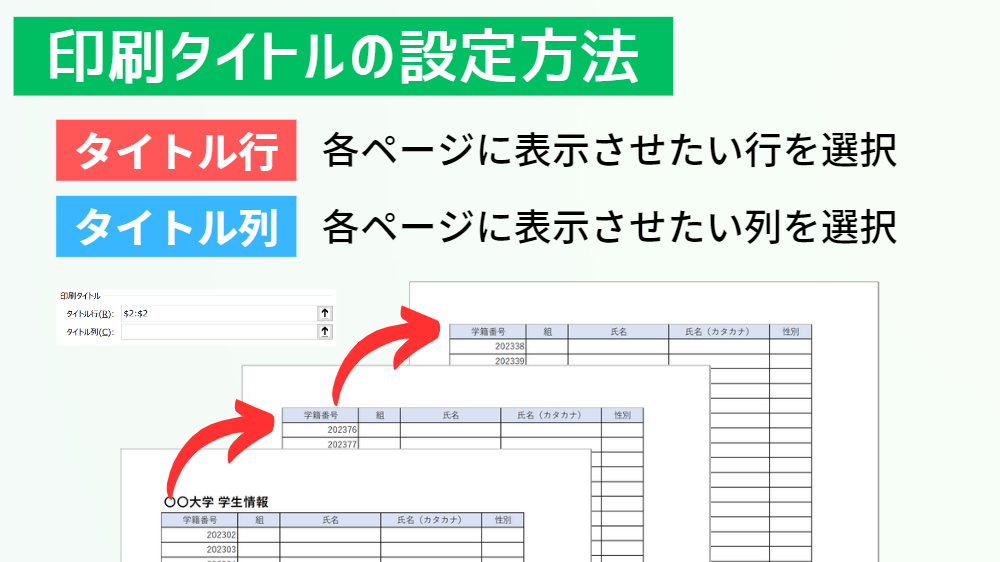 印刷タイトルの設定方法