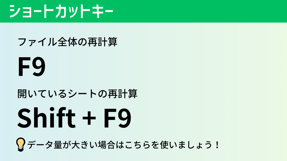 再計算のショートカットキー