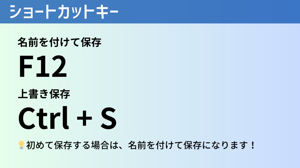 保存のショートカットキー（Word）